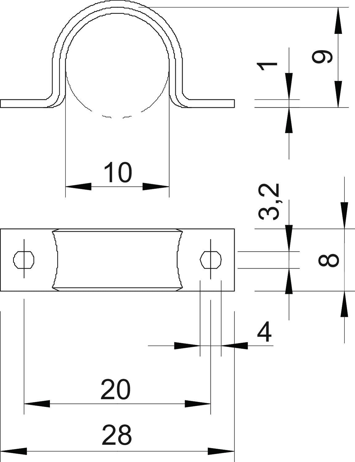 BETTERMANN Befestigungsschelle 1f 10mm WN 7855 B 10 zweilappig ST hfr