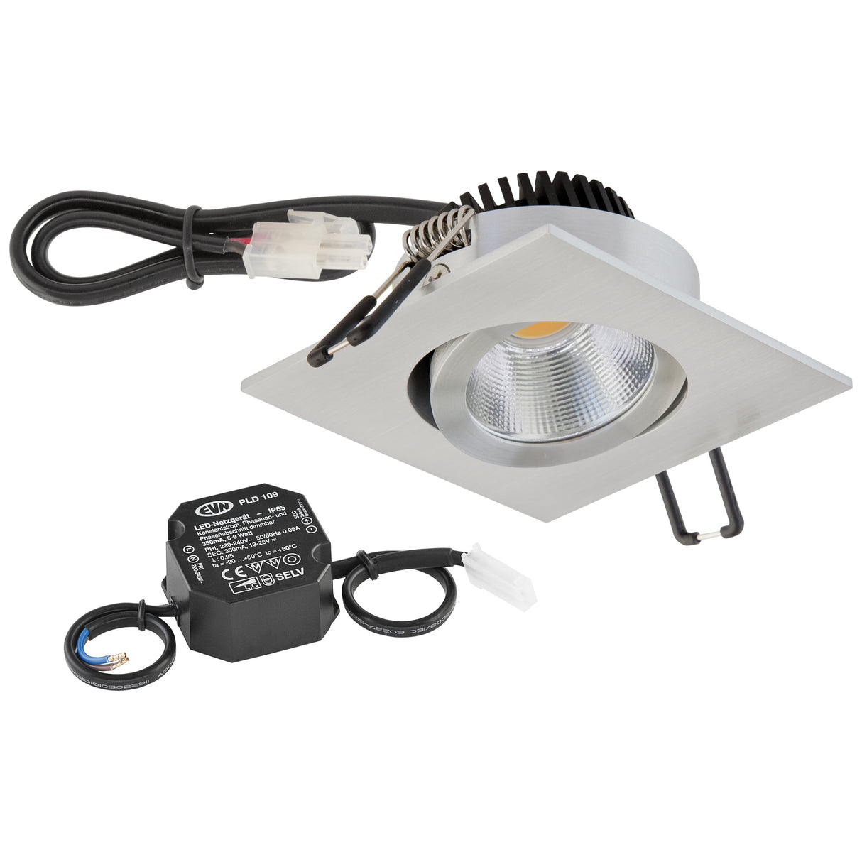 EVN LED-Deckeneinbauleuchte 8,4W 3000K P-LED PC24N91402 1010lm alu Konv
