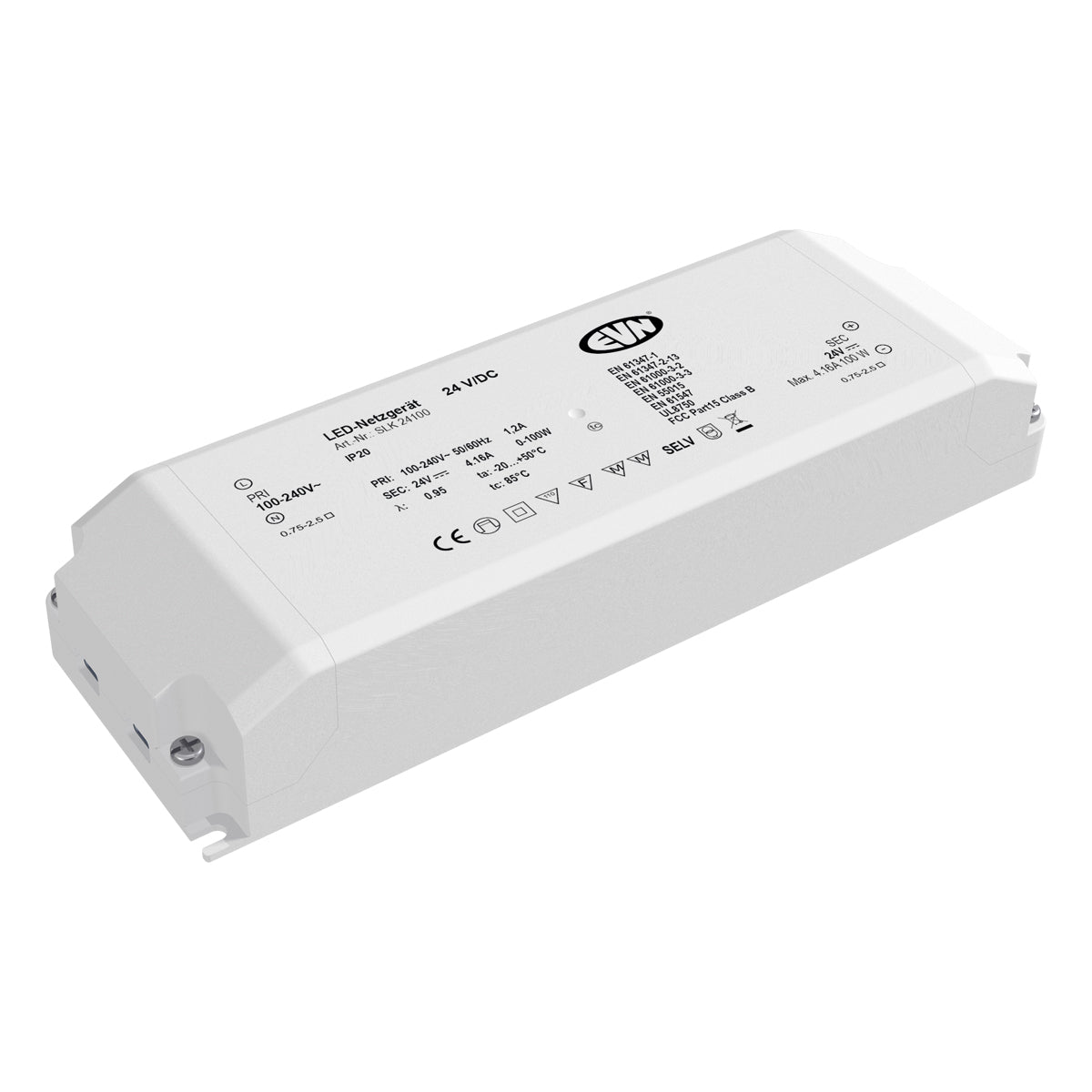 EVN LED-Trafo 0,1-100W 24V IP20 Kstgeh SLK24100 stat 184x60x32mm