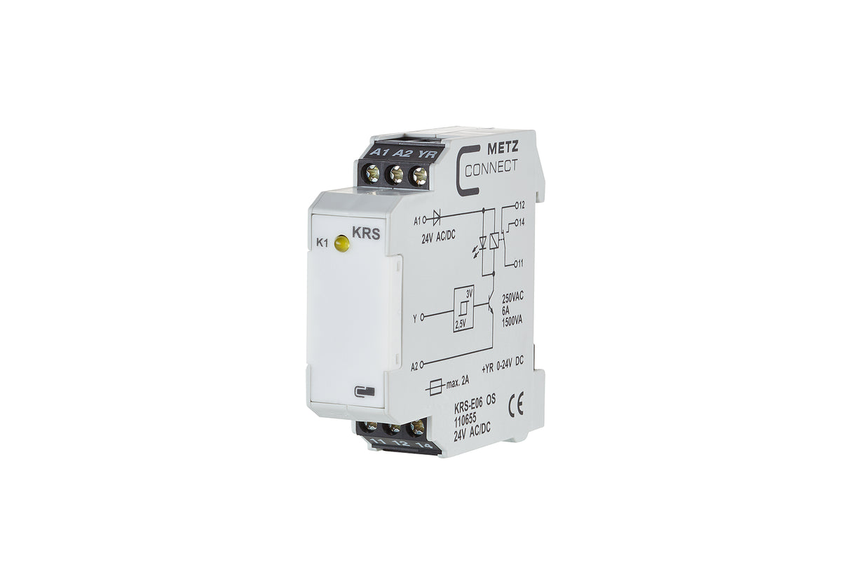 METZ CONNECT Schaltrelais 24V/AC 1W IP20 110655 22,5x61,3x60mm Schraub