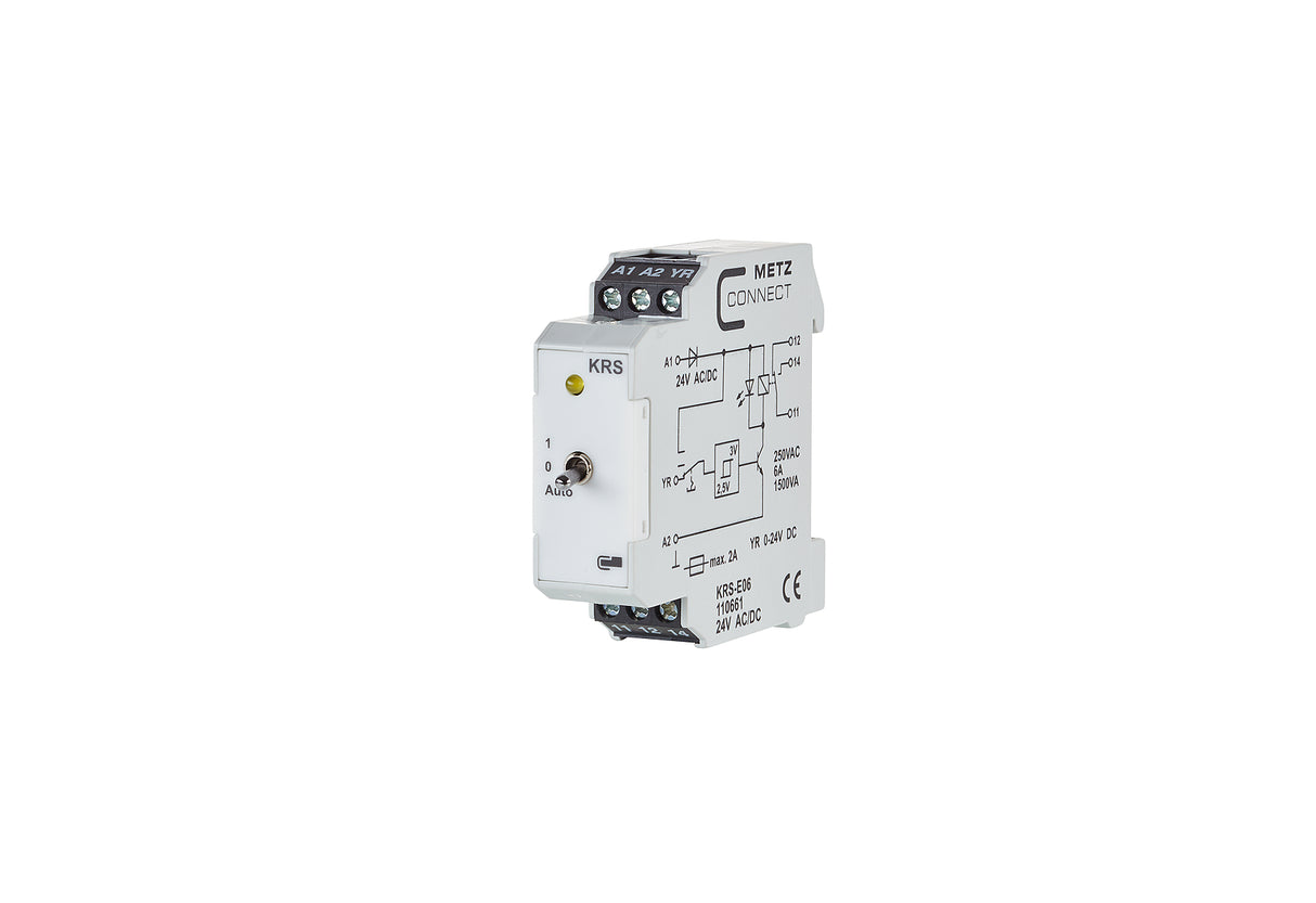 METZ CONNECT Schaltrelais 24V/AC 1W IP20 110661 22,5x61,3x60mm Schraub