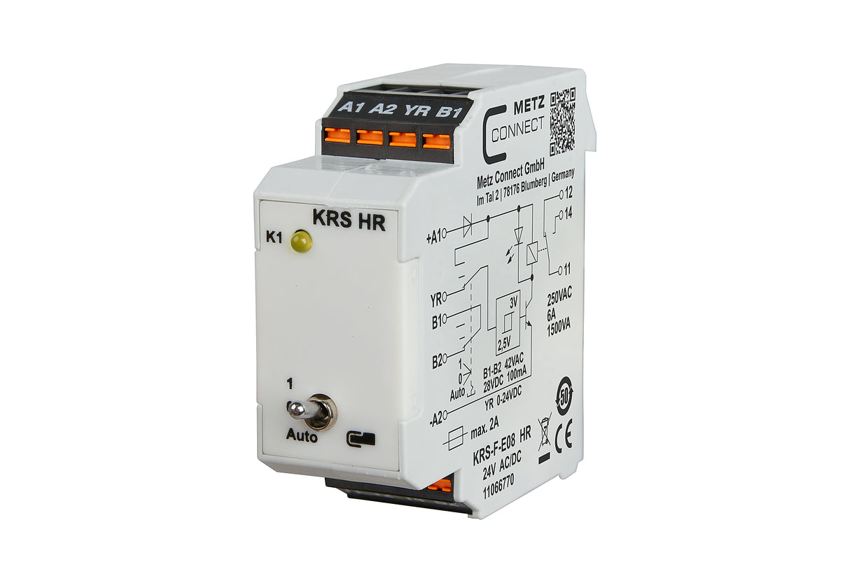 METZ CONNECT Schaltrelais 24V/AC 1W IP20 11066770 22,5x61,3x60mm Federzug