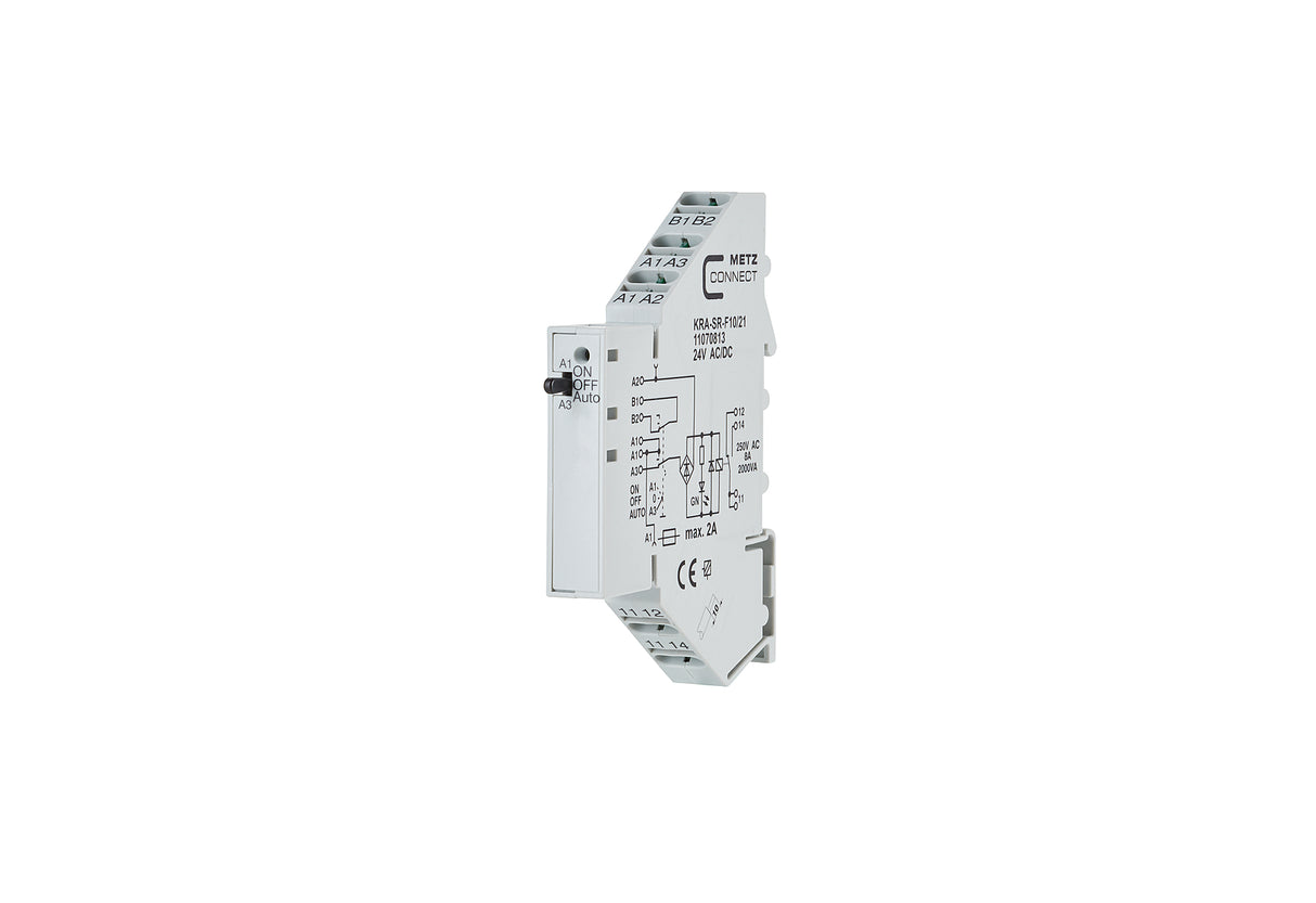 METZ CONNECT Schaltrelais 24V/AC 1W IP20 11070813 11,2x87,5x60mm Federzug