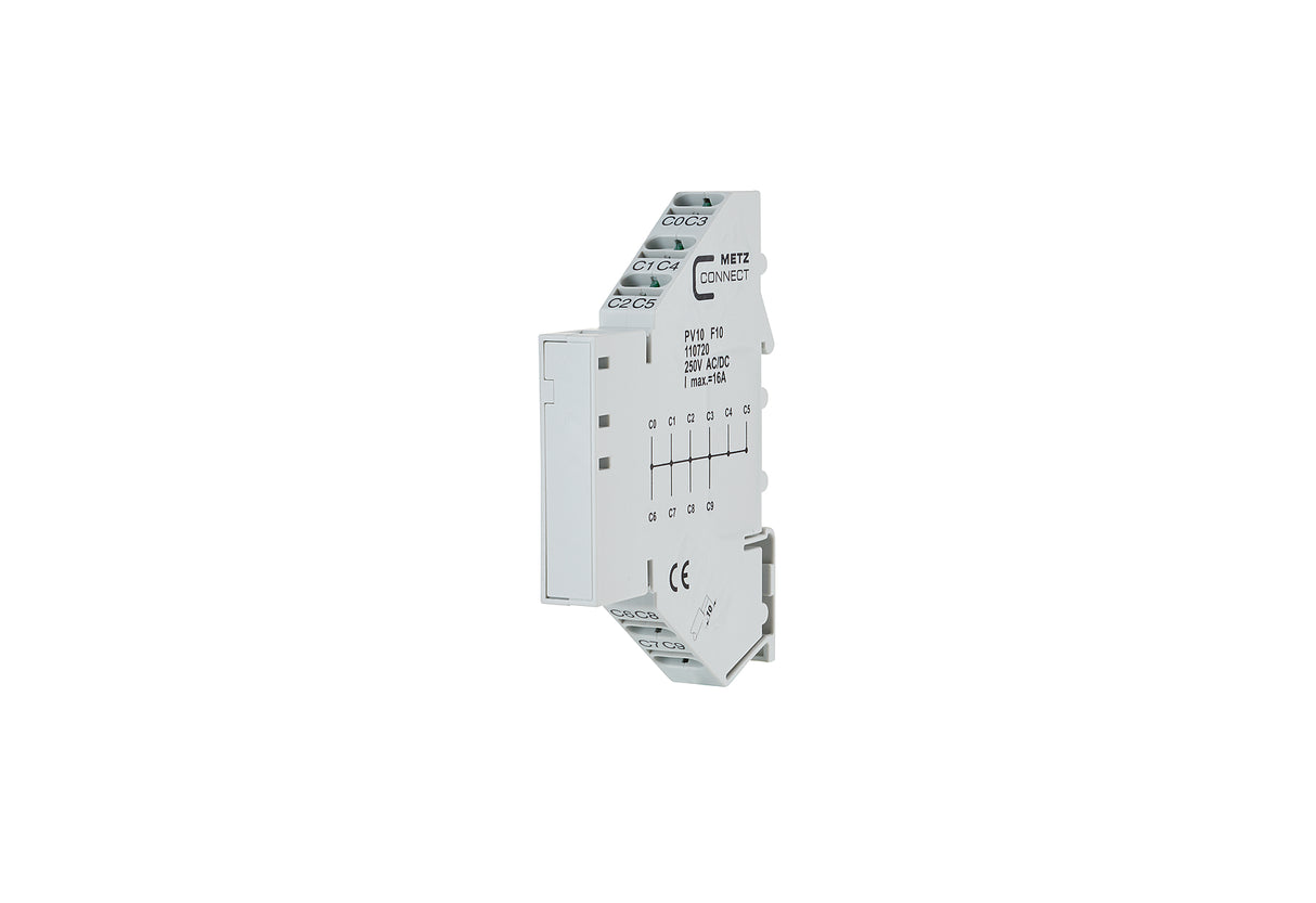 METZ CONNECT Klemmleiste 0,08-2,5qmm 16A 110720 10p TS35 PA 11,2mm gr Federzug