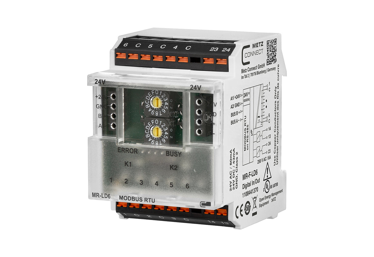 METZ CONNECT Kombi I/O Gerät Modbus REG 1108441370 6Eing Handbedien LED