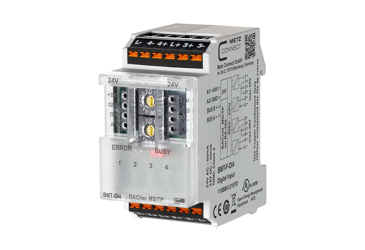 METZ CONNECT Binäreingang BACnet REG 2TE 110884131970 LED 4f