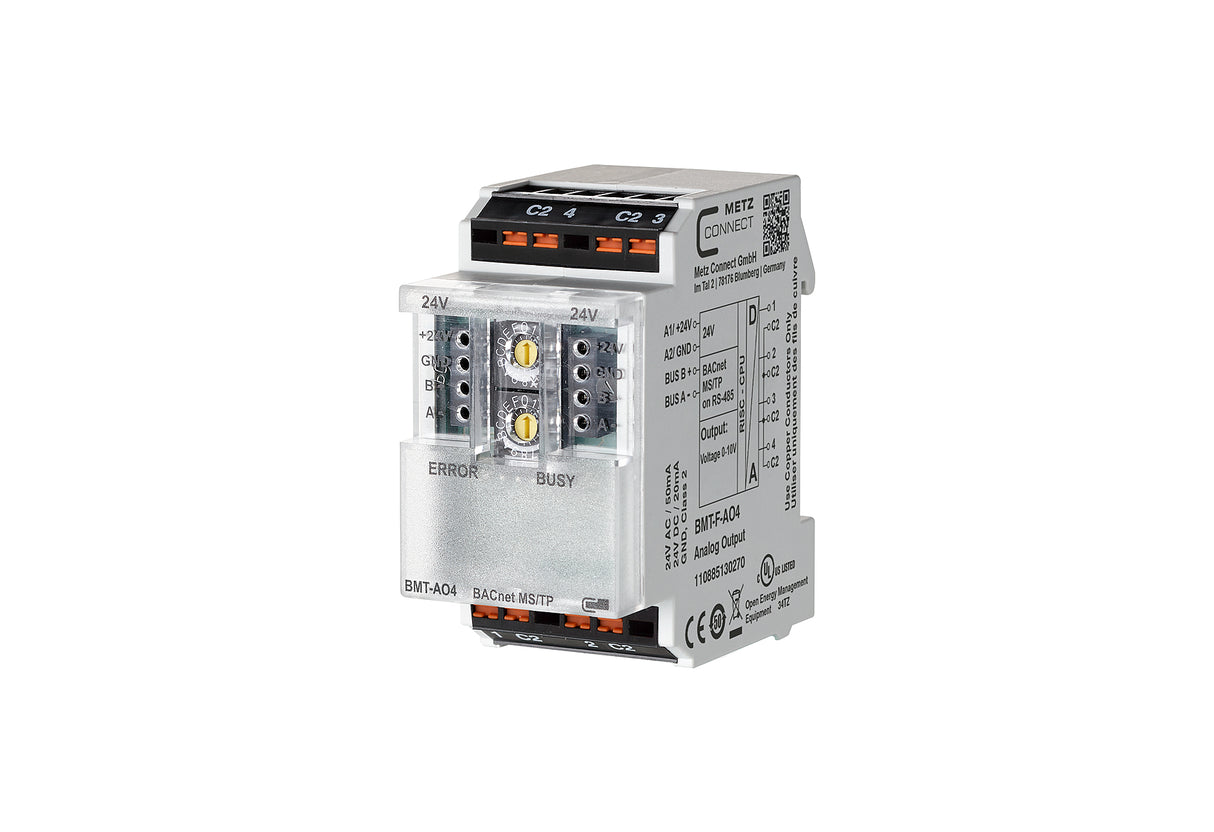 METZ CONNECT Analogaktor BACnet REG 2TE 110885130270 Basismodul 5mA 0-10V 4Ausg