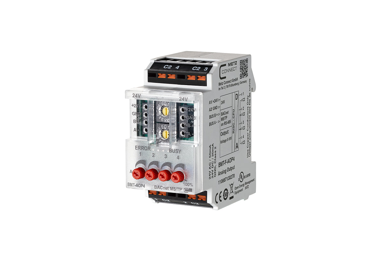 METZ CONNECT Analogaktor BACnet REG 2TE 110887130270 Basismodul 5mA 0-10V 4Ausg