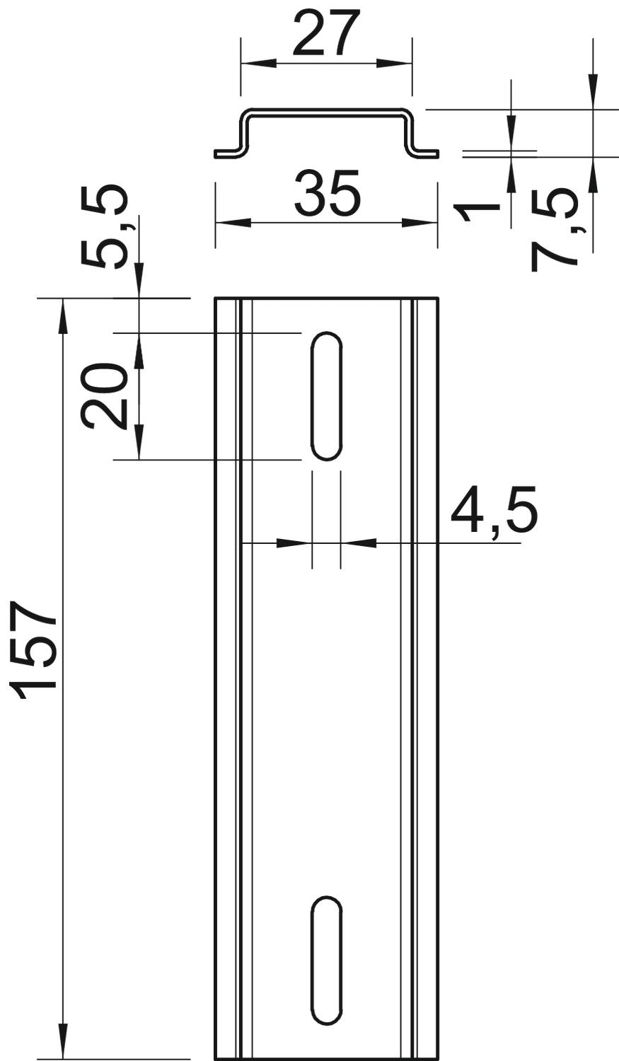 BETTERMANN Tragschiene ST vz 35/7,5mm 2069 T160 FS L157mm