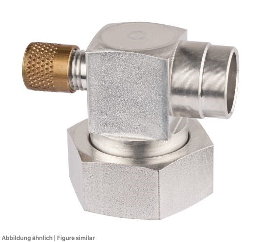 Rotalockadapter 2 1/4"- 42mm löt Winkel 90gr, mit 1 Schraderstutzen
