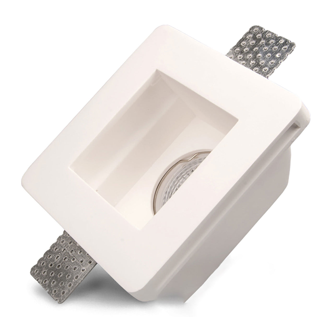 Gips Einbaustrahler für GU10/MR16 Spots, rückversetzt, weiß