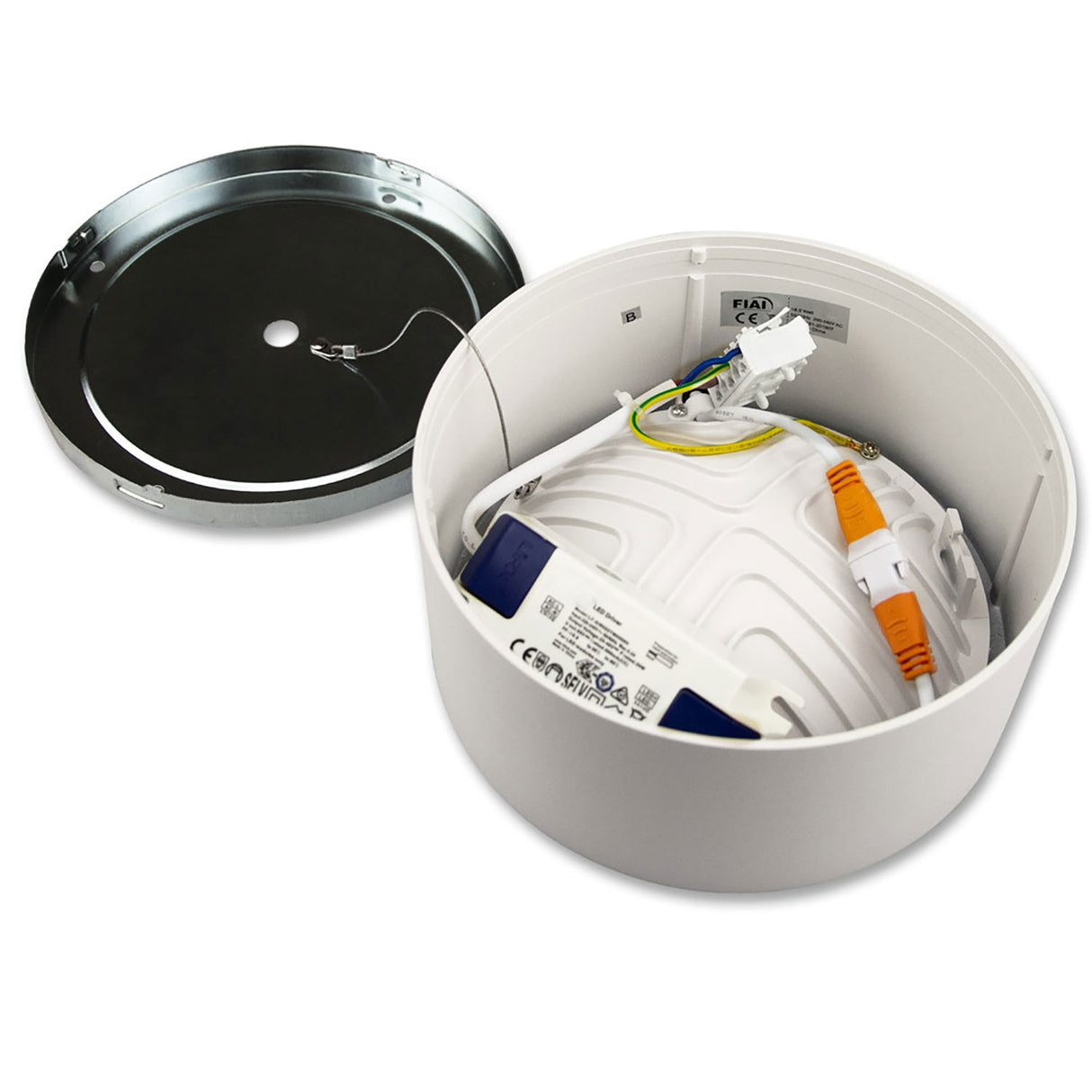LED Aufbauleuchte LUNA 15W, weiß, rund, DN146, indirektes Licht, warmweiß