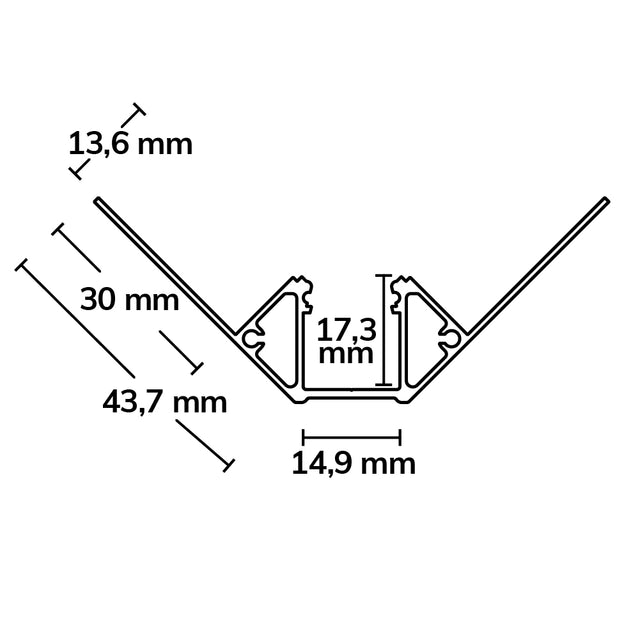 LED Trockenbauprofil Inneneck 300cm - Beleuchtung