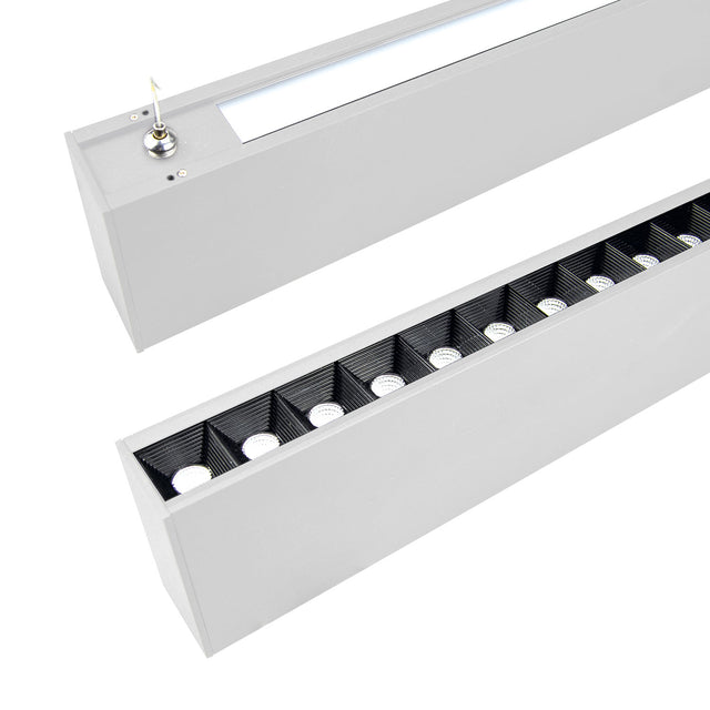 LED Hängeleuchte Raster Up&Down 15 + 32W 8,5x128cm weiß UGR<6 4000K 1-10V dimmbar - Beleuchtung