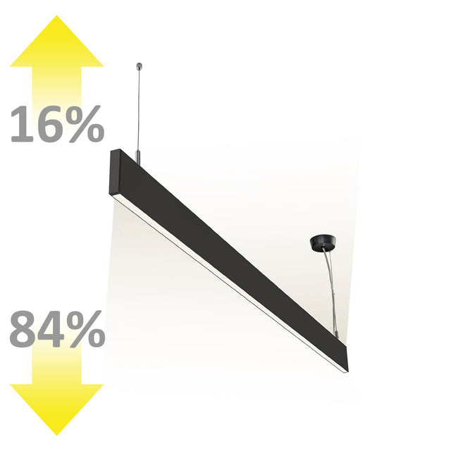 LED Hängeleuchte Linear Up&Down 600 25W prismatisch linear- u. 90° verbindbar schwarz warmweiß - Beleuchtung