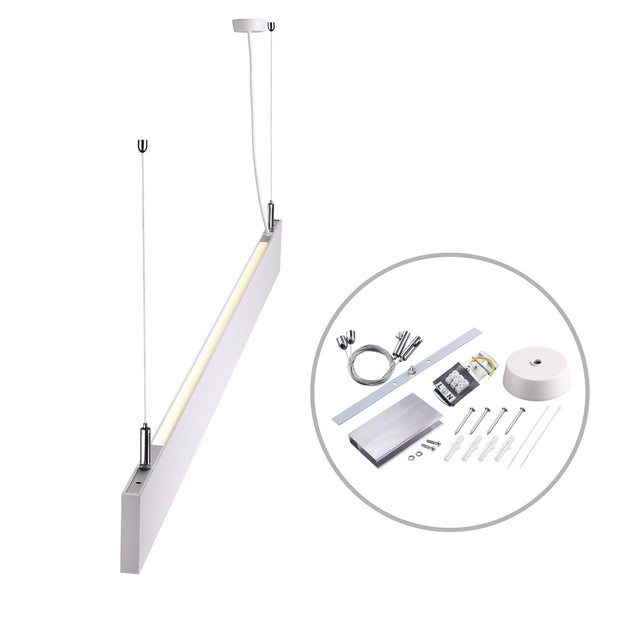 LED Hängeleuchte Linear Up&Down 600 25W prismatisch linear- u. 90° verbindbar weiß warmweiß - Beleuchtung