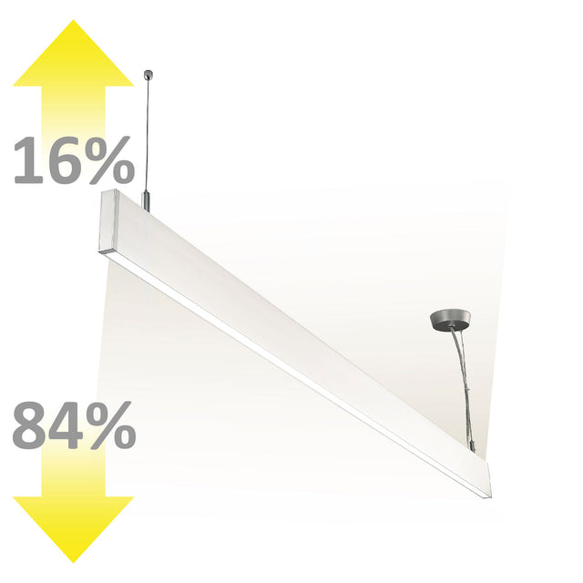 LED Hängeleuchte Linear Up&Down 1200 40W prismatisch linear- u. 90° verbindbar weiß neutralweiß - Beleuchtung