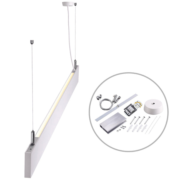 LED Hängeleuchte Linear Up&Down 1200 40W prismatisch linear- u. 90° verbindbar weiß warmweiß - Beleuchtung