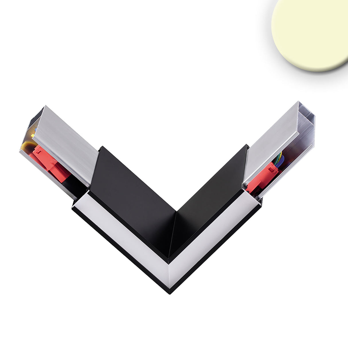 Eckverbinder 90° prismatisch für Hängeleuchte Linear Up&Down, 3W, schwarz, warmweiß