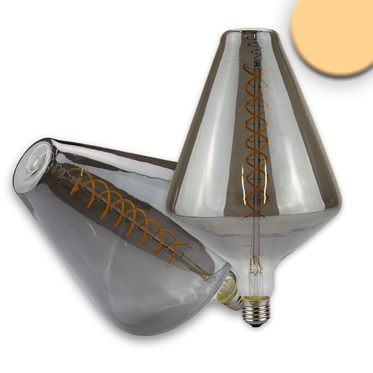 E27 Vintage Line LED Dekobirne 150, 6W ultrawarmweiß, Glas smoky, dimmbar