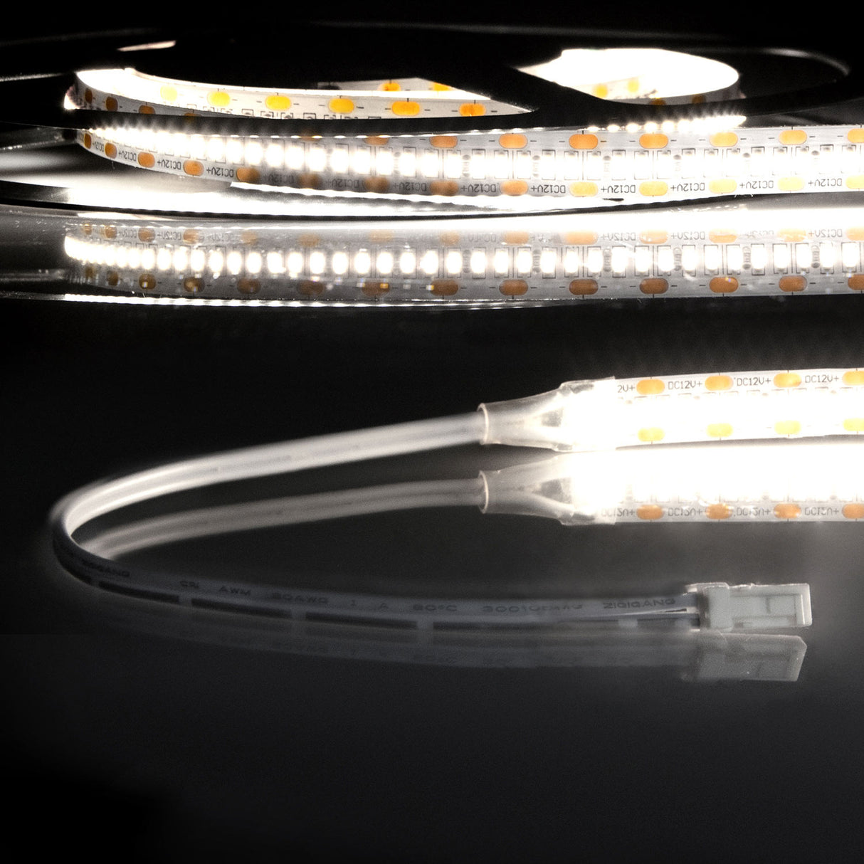 LED CRI940 MiniAMP Flexband, 12V DC, 6W, IP20, 4000K, 120cm, beids. 30cm Kabel + maleAMP, 300 LED/m