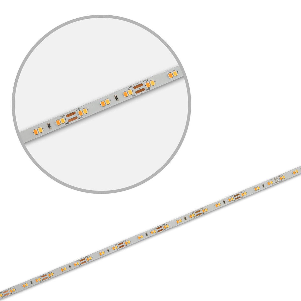 LED CRI919/940 MiniAMP CCT Flexband, 12V DC, 8W, IP20, 500cm, 2 polig, Kabel mit Stecker, 126 LED/m