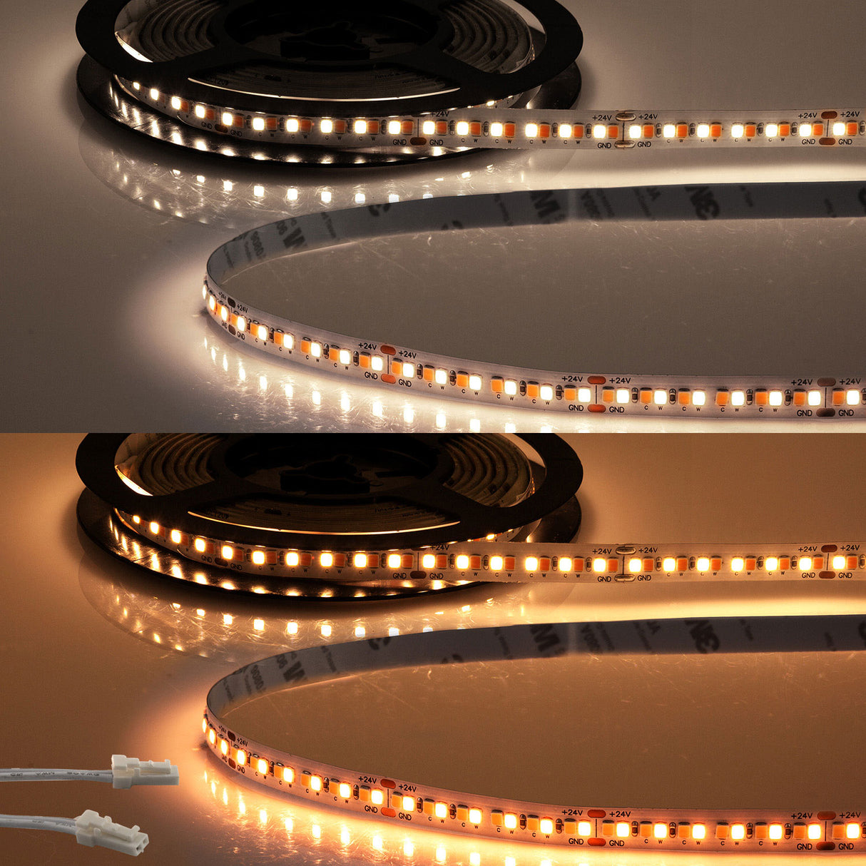 LED CRI919/940 MiniAMP CCT Flexband, 24V DC, 15W, IP20, 250cm, 2 polig, Kabel mit Stecker, 240 LED/m
