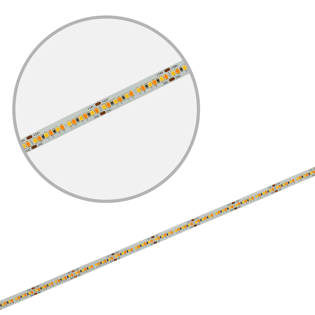 LED CRI919/940 MiniAMP CCT Flexband, 24V DC, 15W, IP20, 500cm, 2 polig, Kabel mit Stecker, 240 LED/m