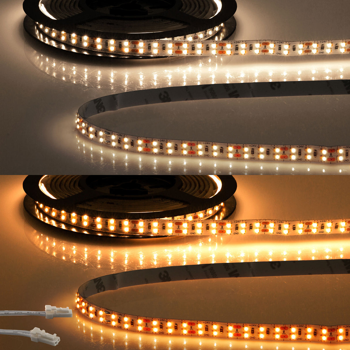 LED CRI919/940 MiniAMP CCT Flexband, 24V DC, 21W, IP20, 500cm, 2 polig, Kabel mit Stecker, 480 LED/m
