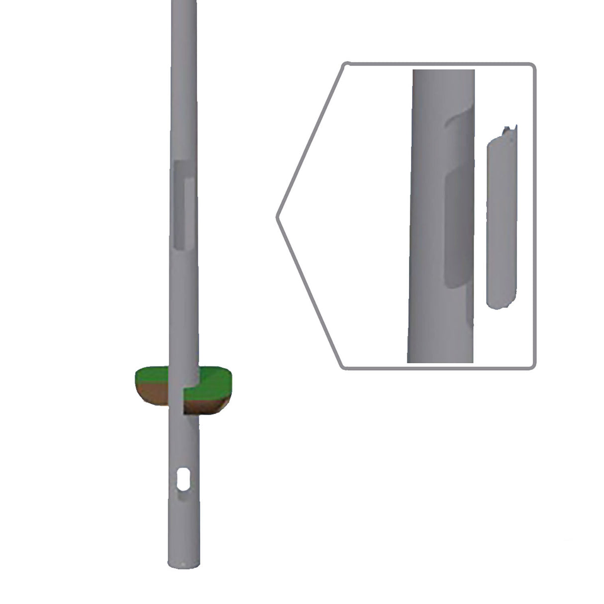 Flutlichtmast konisch mit Traverse für 1 Fluter, Stahl verzinkt, Höhe über Boden 8m