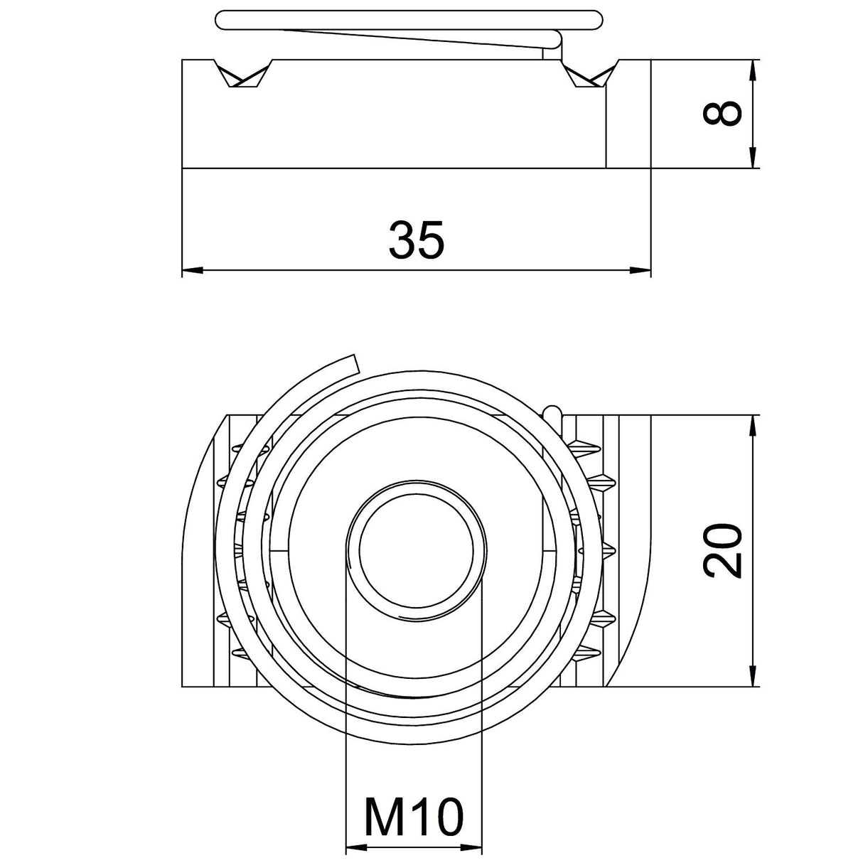 BETTERMANN Gleitmutter M10 VA unbeh MS41SNF M10 A4 m.Feder