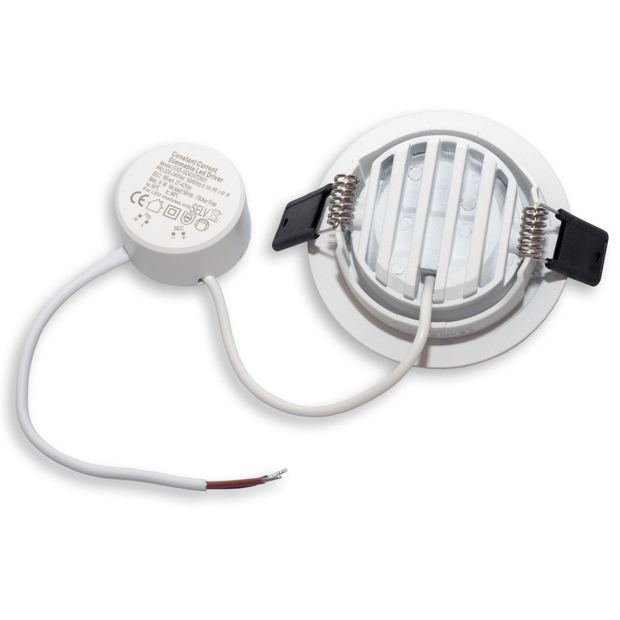 LED Einbauleuchte Slim68 weiß, rund, 9W, warmweiß, dimmbar