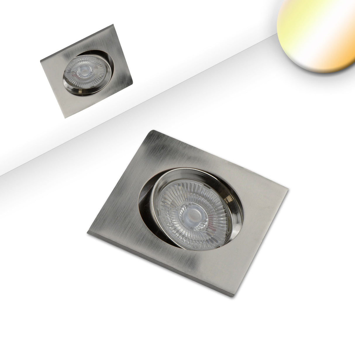 LED Einbauleuchte Sunset Slim68 Alu, eckig, 9W, 1800-2800K, Dimm-to-warm