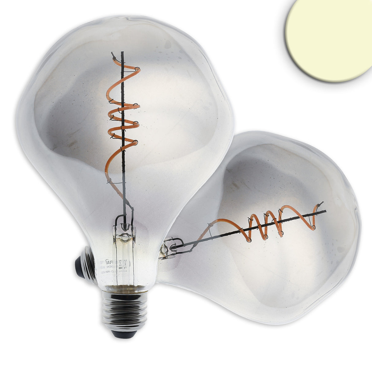 E27 Vintage Line LED Roundbulb A125, unregular, Smoky, 4W, 2200K
