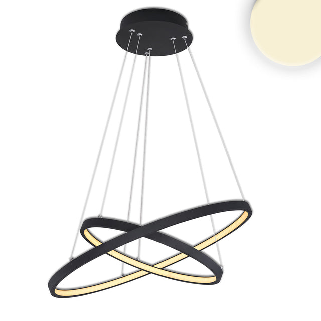 LED Hängeleuchte Ring 18W + 23W schwarz warmweiß - Beleuchtung