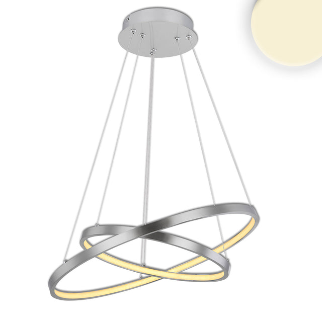 LED Hängeleuchte Ring 18W + 23W silber warmweiß - Beleuchtung
