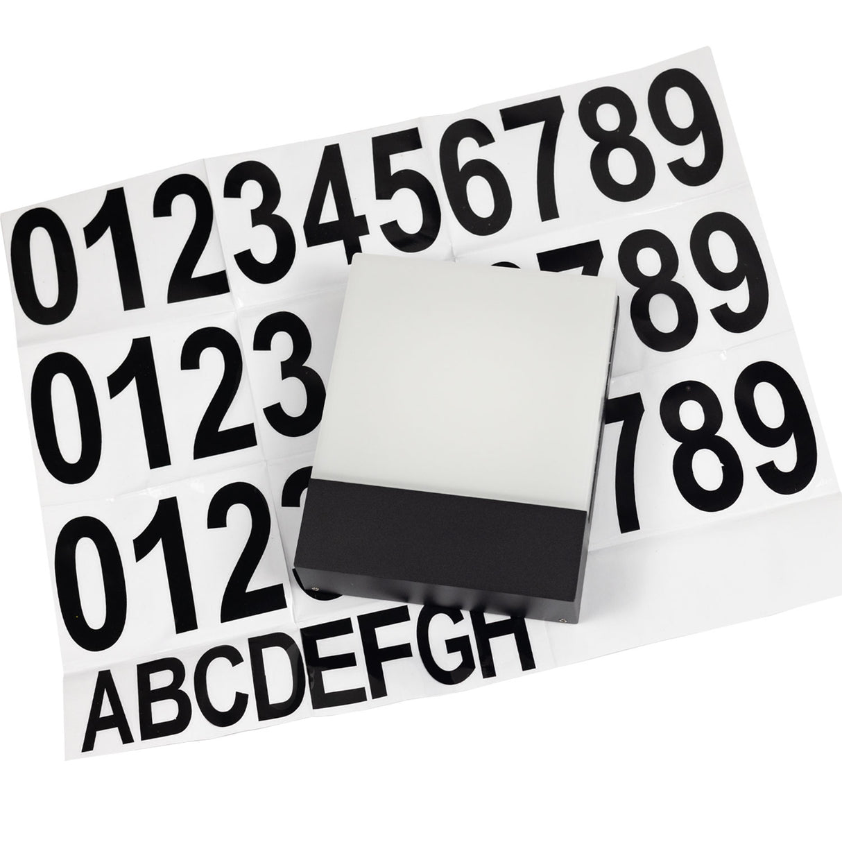 LED Wandleuchte 10W, IP54, schwarz, warmweiß, Selbstklebeziffern beiliegend