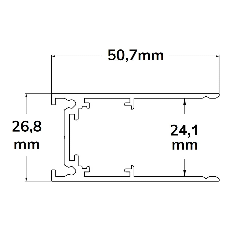 Track48 Aufbauschiene schwarz 200cm 4-polig inkl. Endkappen und Schutzcover - Beleuchtung