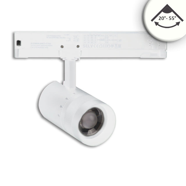 3-Phasen Schienen-Strahler fokussierbar 12W 20°-55° weiß matt 4000K DALI dimmbar - Beleuchtung