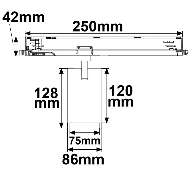 3-Phasen Schienen-Strahler fokussierbar 42W 20°-70° schwarz matt 3000K CRI92 dimmbar - Beleuchtung