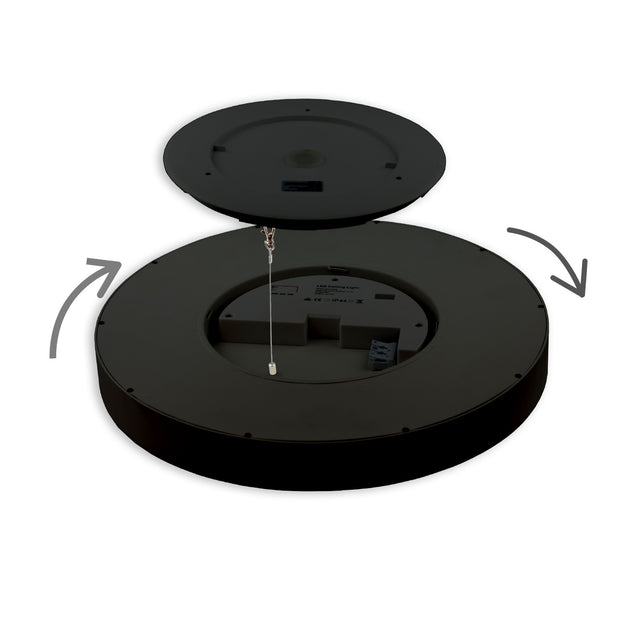 LED Hängeleuchte UGR<19 2H schwarz 20W|30W IP42 DN400 2700|3000|4000K dimmbar exkl. Kabel - Beleuchtung