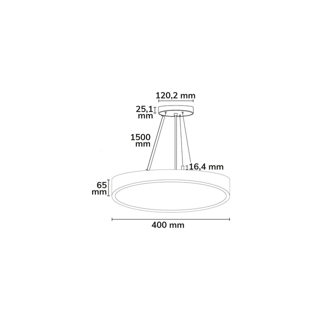 LED Hängeleuchte UGR<19 2H weiß 20W|30W IP42 DN400 2700|3000|4000K dimmbar exkl. Kabel - Beleuchtung