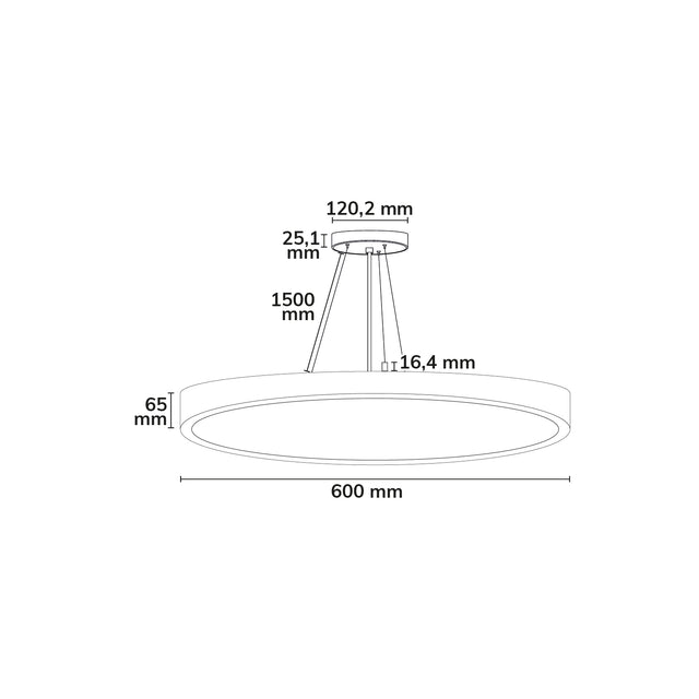 LED Hängeleuchte UGR<19 2H schwarz 40W|50W IP42 DN600 2700|3000|4000K dimmbar exkl. Kabel - Beleuchtung