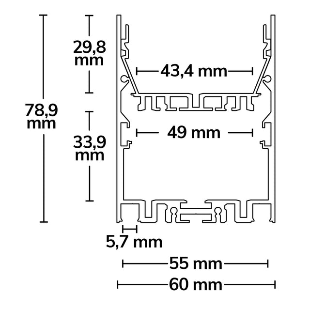 LED Leuchtenprofil LAMP40 Up&Down Aluminium silber pulverbeschichtet - Beleuchtung