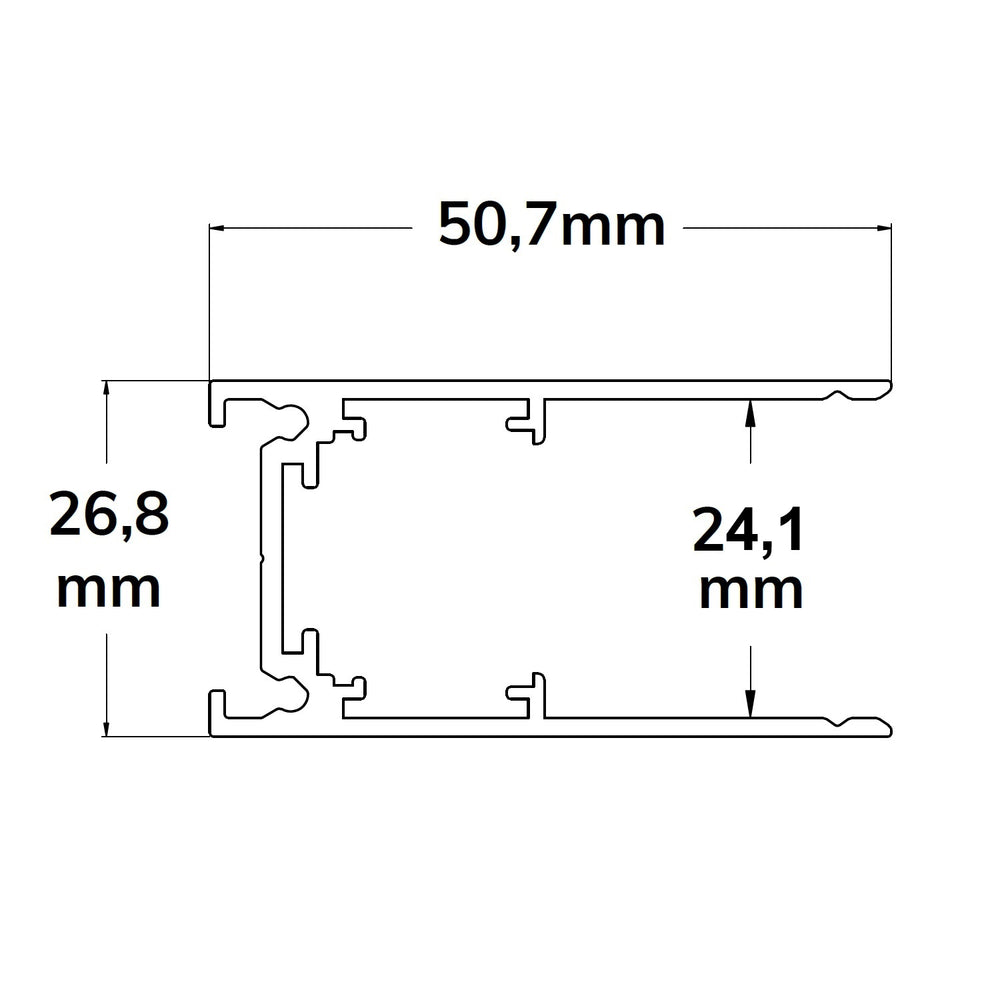 Track48 Aufbauschiene weiß 200cm 4-polig inkl. Endkappen und Schutzcover - Beleuchtung