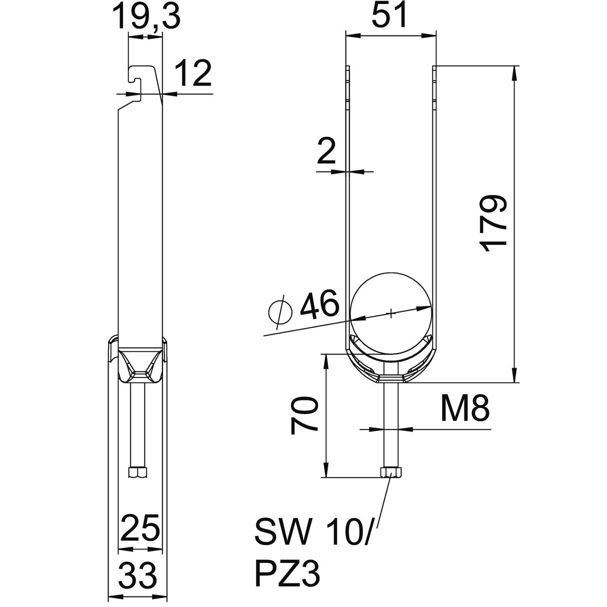 BETTERMANN Bügelschelle 40-46mm 3f ST BS-U3-M-46 FT Profilschiene W=ST hfr