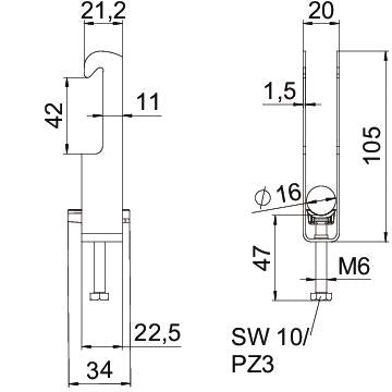BETTERMANN Bügelschelle 12-16mm 1f ST BS-W2-K-16 FT C-Profil W=Kst