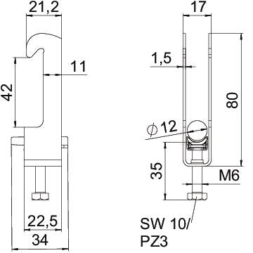BETTERMANN Bügelschelle 8-12mm 1f Alu BS-W1-K-12 ALU Profilschiene W=Alu hfr