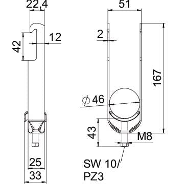 BETTERMANN Bügelschelle 40-46mm 2f ST BS-W2-M-46 FT Profilschiene W=ST hfr