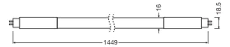 LEDVANCE LED-Röhrenlampe G5 T5 18W 6500K LED TUBE T5 AC HE35 P 1449 mm 18W 8 ws